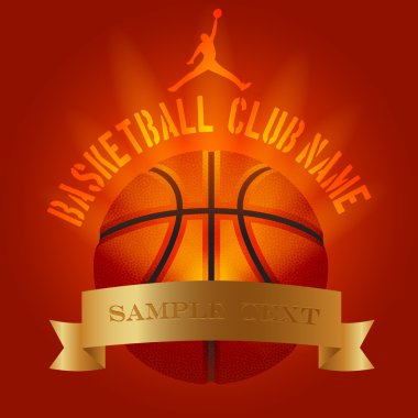 Basketball club decoration logo poster example clipart