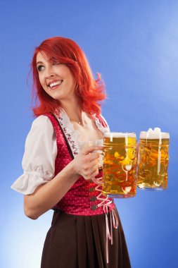 Beautiful wait staff at Oktoberfest clipart