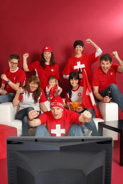 Fans deportivos suizos — Foto de Stock
