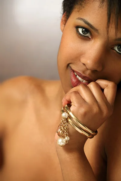 Beautiful black female closeup — Stock Photo, Image