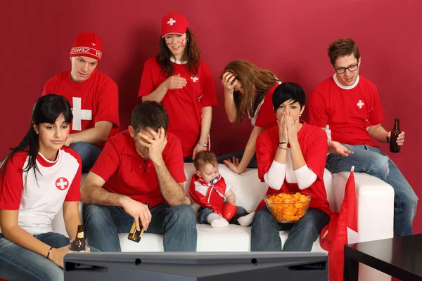 Disappointed Swiss sports fans — Stock Photo, Image