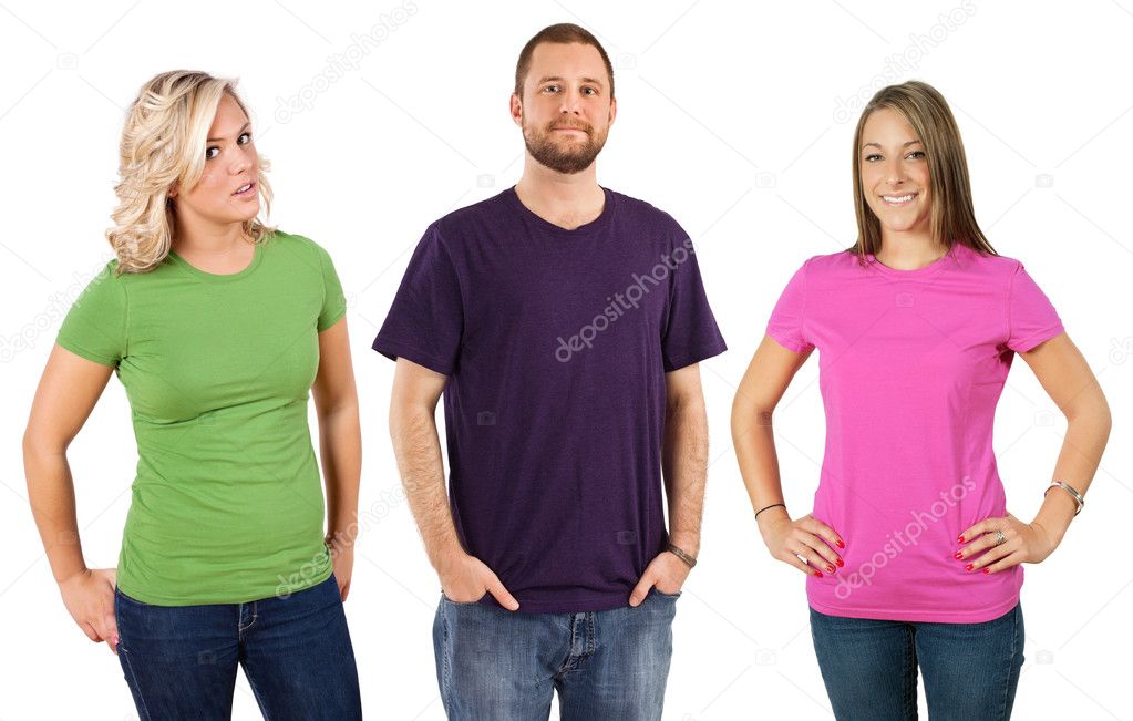 Young adults with blank shirts — Stock Photo © sumners #7973543