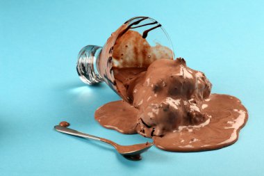 Chocolate ice cream spilled clipart