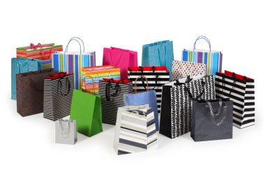 Many shopping bags clipart