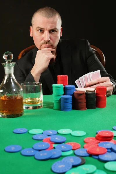 Jogador de cartas ganhando — Fotografia de Stock