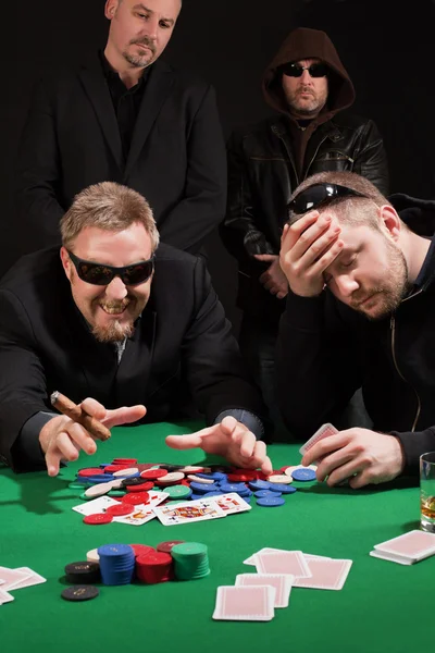Winning and losing card players — Stock Photo, Image