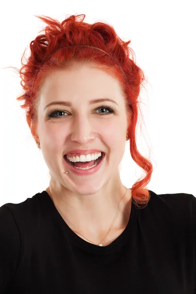 Lachen roodharige vrouwelijke — Stockfoto