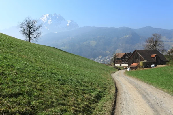 Tierras agrícolas suizas — Foto de Stock