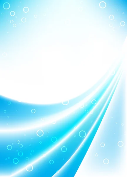 青の光の波のベクトルの背景 — ストックベクタ