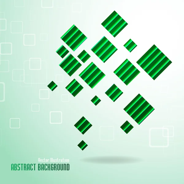 Abstraktní pozadí zelené náměstí — Stockový vektor