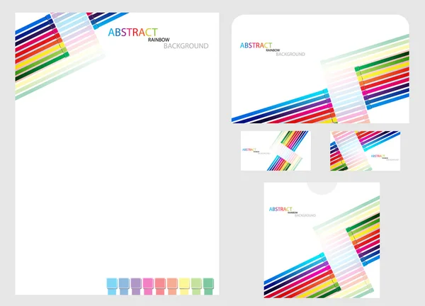 Vector arco iris empresa plantilla de identidad — Archivo Imágenes Vectoriales
