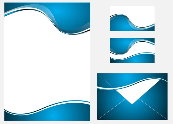 Modèle d'identité d'entreprise bleu vectoriel — Image vectorielle