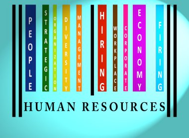 Human Resources word on colored barcode clipart