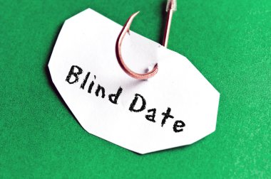 Blind Date message on paper clipart