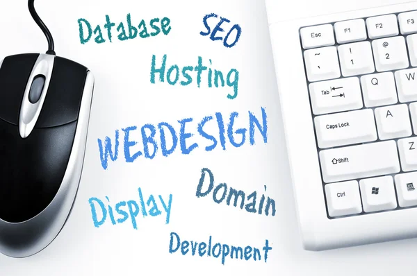Webdesign woord regeling en computer toetsenbord — Stockfoto