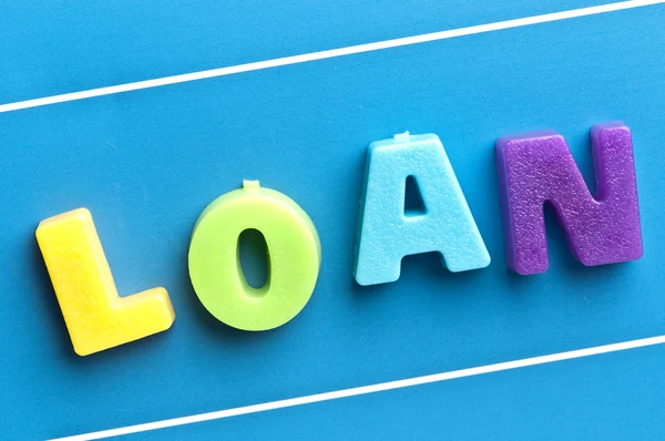Loan word on blue board — Stock Photo, Image