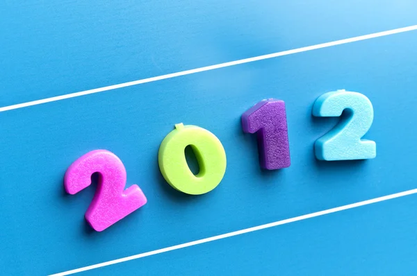Слово 2012 года на синей доске — стоковое фото