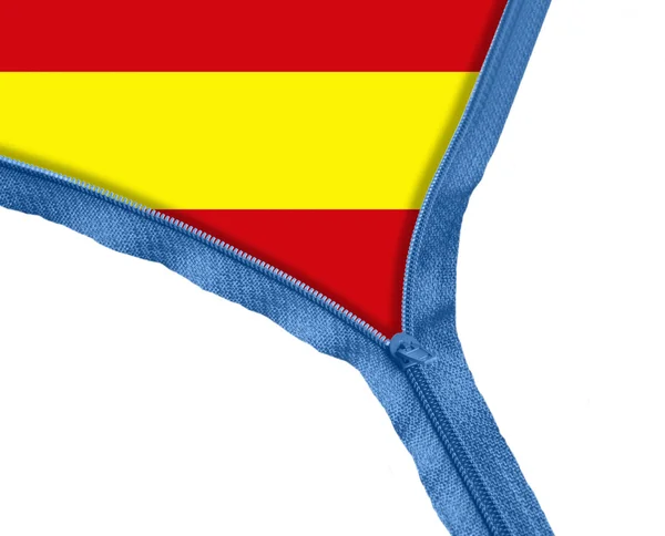 Spanje vlag onder rits — Stockfoto
