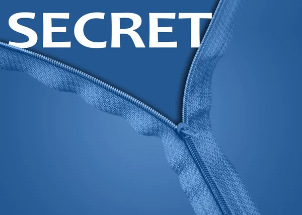 Secret word under zipper — Stock Photo, Image