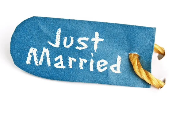 Just Married word on label — Stock Photo, Image