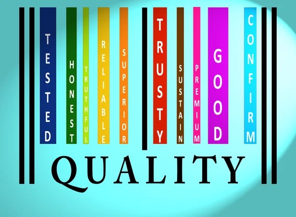 Palabra de calidad en código de barras de colores —  Fotos de Stock