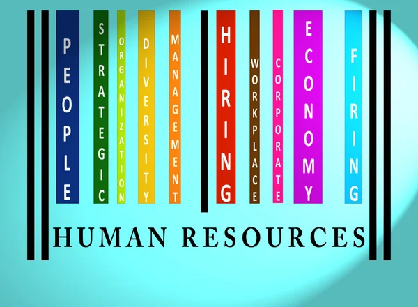 Emberi erőforrások szó színes vonalkód — Stock Fotó