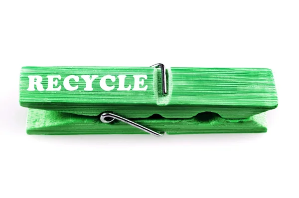 Recycling-Wort am Wäschehaken — Stockfoto