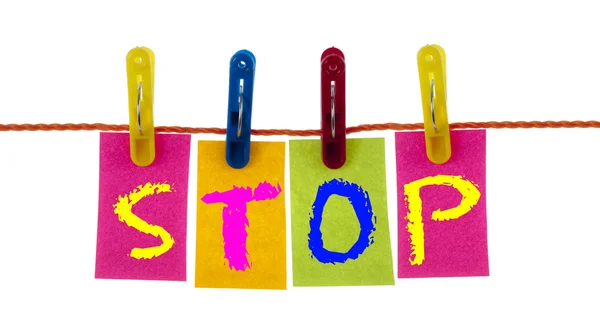 Stop söz Çamaşırhane kanca — Stok fotoğraf