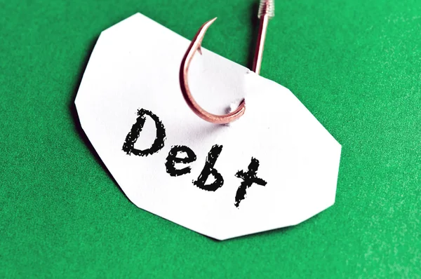 Mensaje de deuda en papel — Foto de Stock