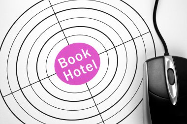 Book Hotel target and pc mouse clipart