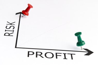 Profit chart with green pin clipart