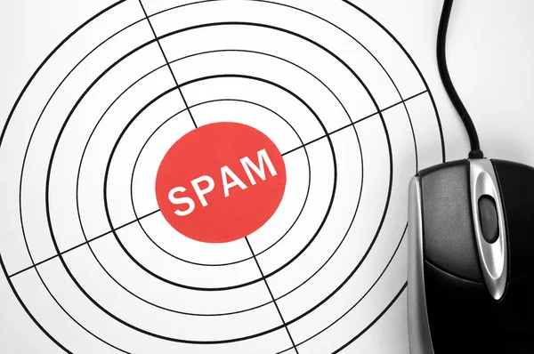 Spam target and pc mouse — Stock Photo, Image