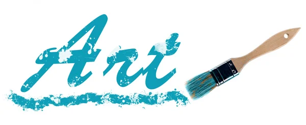 Sanat word boya ve fırça — Stok fotoğraf