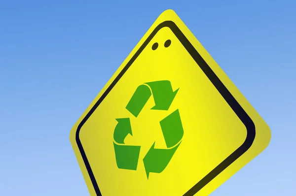 Recycle shape on road sign — Stock Photo, Image