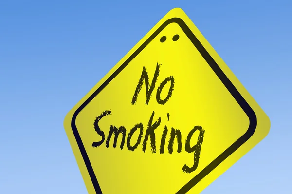Ingen rökning ord om Vägmärke — Stockfoto