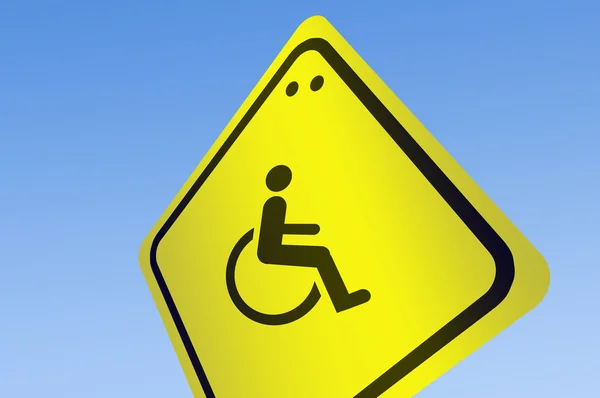 Форма инвалида на дорожном знаке — стоковое фото