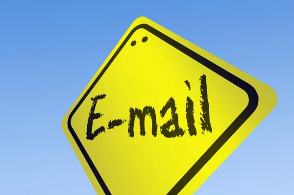 E-mail word op verkeersbord — Stockfoto