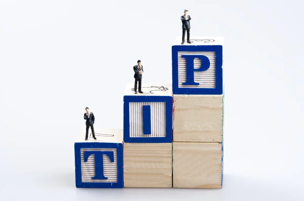 Tip word and business man toy — Stock Photo, Image