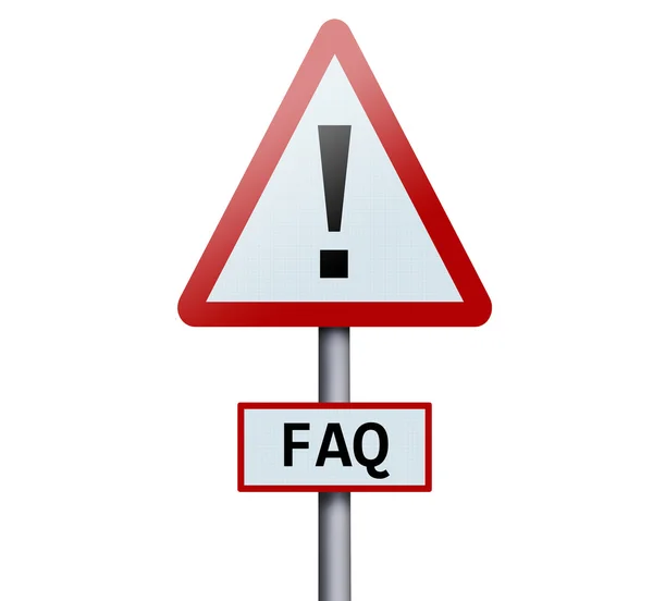 FAQ λέξη σχετικά οδικό σημάδι — Φωτογραφία Αρχείου