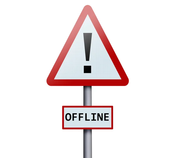 Trybu offline programu word na znak drogowy — Zdjęcie stockowe