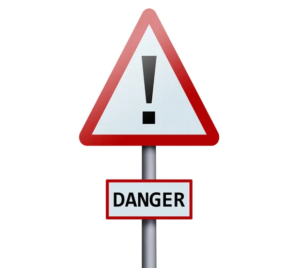 Danger word on road sign — Stock Photo, Image