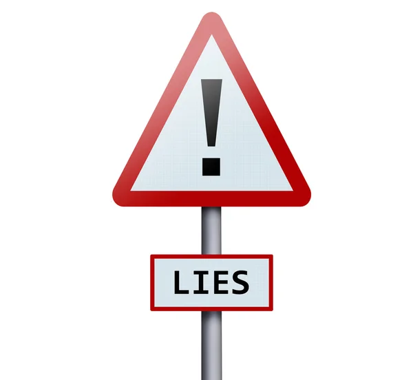 Lies word on road sign — Stock Photo, Image