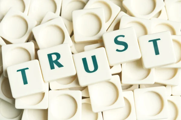 Trust word made by leter pieces — Stock Photo, Image