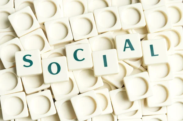 Social word made by leter pieces — Stock Photo, Image