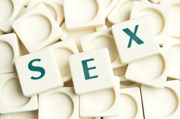 stock image Sex word made by leter pieces