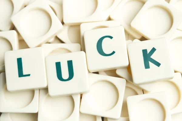 Luck word made by leter pieces — Stock Photo, Image