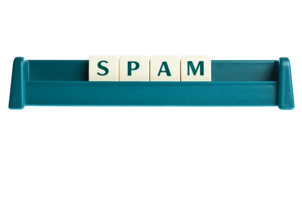 Spam kelime izole harfleri kurulu — Stok fotoğraf