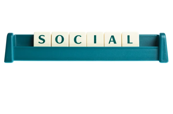 Social word on isolated letters board — Stock Photo, Image