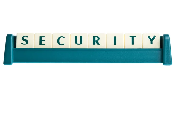 Security word on isolated letters board — Stock Photo, Image