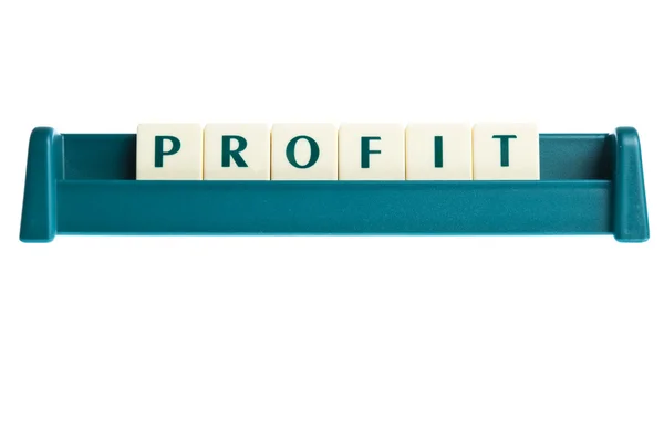 Profit word on isolated letters board — Stock Photo, Image